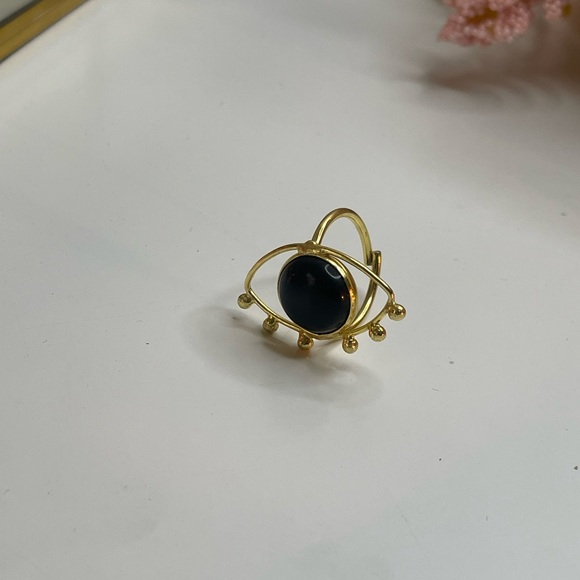 Zara Black Eyes Ring with Intricate Detailing form NEW YORK - Picture 4 of 5